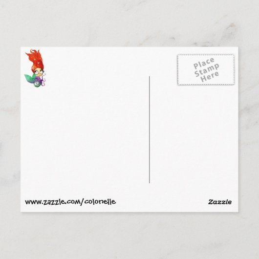 Spooky Mermaid met Octopus Briefkaart (Achterkant)