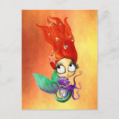 Spooky Mermaid met Octopus Briefkaart (Voorkant)