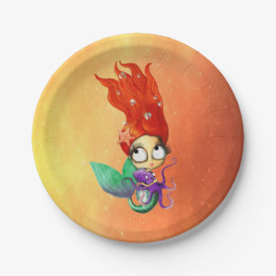 Spooky Mermaid met Octopus Papieren Bordje