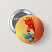 Spooky Mermaid met Octopus Ronde Button 5,7 Cm (Voorkant /achterkant)