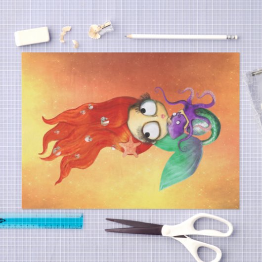 Spooky Mermaid met Octopus Tissuepapier