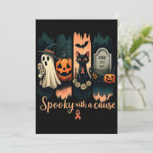 Spooky met een oorzaak - Halloween & Pink Ribbon Kaart (Staand voorkant)
