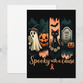 Spooky met een oorzaak - Halloween & Pink Ribbon Kaart (Voorkant / Achterkant)