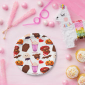 Spooky Minimal Dracula Snoep voor Halloween Papieren Bordje (Feest)