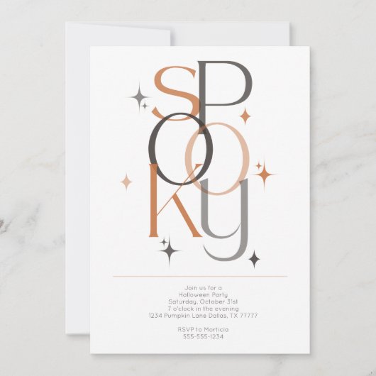 Spooky Minimale Retro Moderne Esthetische Hallowee Kaart (Voorkant)