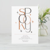 Spooky Minimale Retro Moderne Esthetische Hallowee Kaart (Staand voorkant)