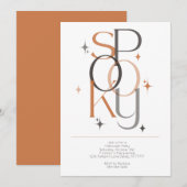 Spooky Minimale Retro Moderne Esthetische Hallowee Kaart (Voorkant / Achterkant)