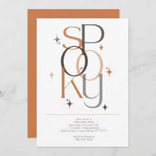 Spooky Minimale Retro Moderne Esthetische Hallowee Kaart