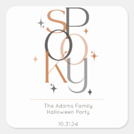 Spooky Minimale Retro Moderne Esthetische Hallowee Vierkante Sticker