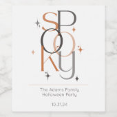 Spooky Minimale Retro Moderne Esthetische Hallowee Wijn Etiket (Enkel label)