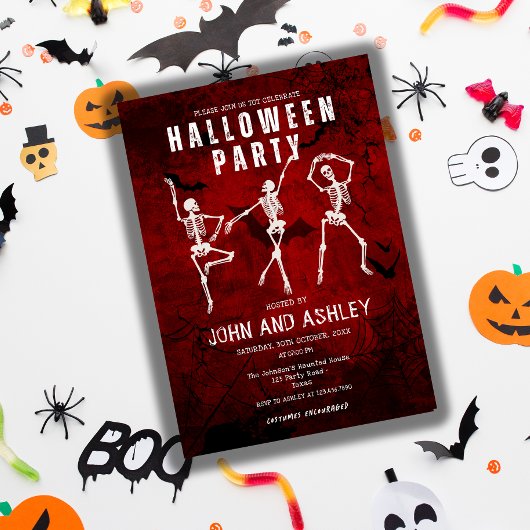 Spooky Modern Gothic Adult Halloween Costume Party Kaart