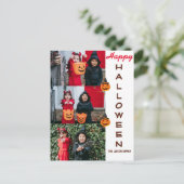 Spooky moderne Halloween familie drie foto collage Feestdagenkaart (Staand voorkant)