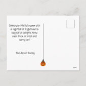 Spooky moderne Halloween familie drie foto collage Feestdagenkaart (Achterkant)