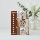 Spooky moderne Halloween familie drie foto collage Feestdagenkaart (Staand voorkant)