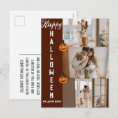 Spooky moderne Halloween familie drie foto collage Feestdagenkaart (Voorkant / Achterkant)