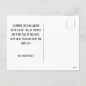 Spooky moderne Halloween familie drie foto collage Feestdagenkaart (Achterkant)