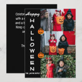 Spooky moderne Halloween familie drie foto collage Feestdagenkaart (Voorkant / Achterkant)