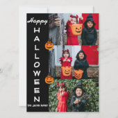 Spooky moderne Halloween familie drie foto collage Feestdagenkaart (Voorkant)