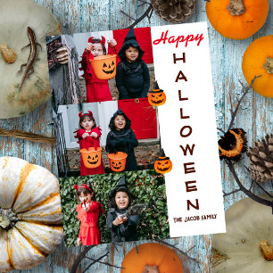 Spooky moderne Halloween familie drie foto collage Feestdagenkaart