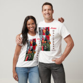 Spooky moderne Halloween familie drie foto collage T-shirt (Unisex)