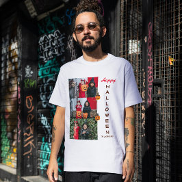 Spooky moderne Halloween familie drie foto collage T-shirt