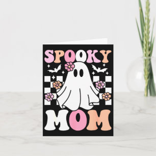 Spooky Moeder Halloween Ghost Kostuum Retro Groovy Kaart