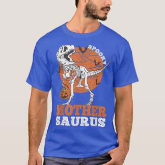 Spooky Moeder Saurus Dinosaur Skeleton T rex Pumpk T-shirt