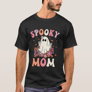 Spooky Mom Verjaardag Retro Hippie Halloween Ghost T-shirt