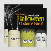 Spooky Monster en Friends Halloween Costume Party Kaart (Voorkant / Achterkant)