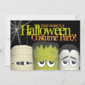 Spooky Monster en Friends Halloween Costume Party Kaart (Voorkant)