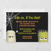 Spooky Monster en Friends Halloween Costume Party Kaart (Achterkant)