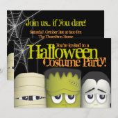 Spooky Monster en Friends Halloween Costume Party Kaart (Voorkant / Achterkant)
