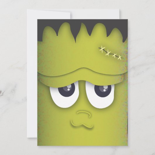 Spooky Monster Head Halloween Party Invitation Kaart (Voorkant)