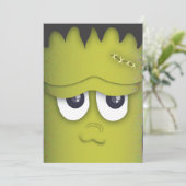Spooky Monster Head Halloween Party Invitation Kaart (Staand voorkant)