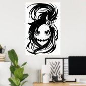 Spooky monster Lady | AI Art Poster (Thuiskantoor)