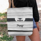 Spooky Monster Mummy Eyes gepersonaliseerd Tote Bag