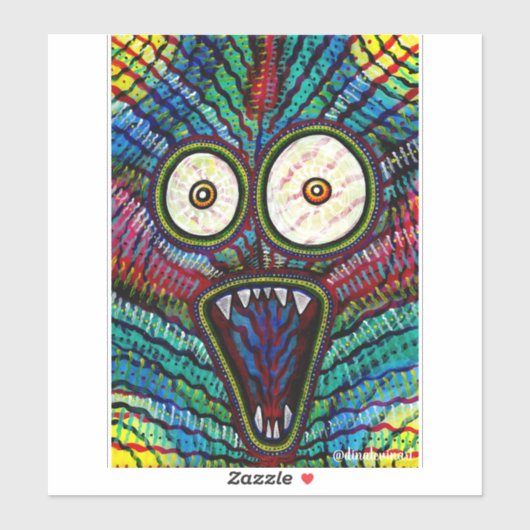 Spooky Monster Scream Sticker (Vel)