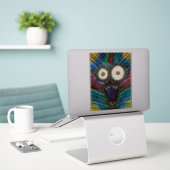 Spooky Monster Scream Sticker (Laptop op bureau)