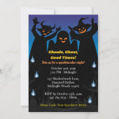 Spooky Monster Silhouette Cartoon Halloween Party Kaart (Voorkant)