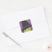 Spooky mooie groene heks Halloween Sticker (Envelop)