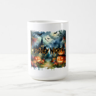 Spooky & Mooie Halloween Landschap Waterverf Koffiemok