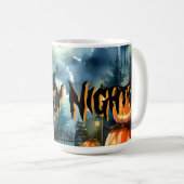 Spooky & Mooie Halloween Landschap Waterverf Koffiemok (Voorkant rechts)