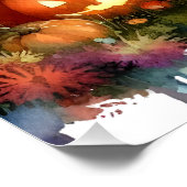 Spooky & Mooie Halloween Landschap Waterverf Perfect Poster (Hoek)