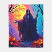 Spooky Moon Death's Call Design Fleece Deken (Voorkant)