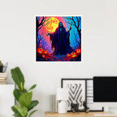Spooky Moon Death's Call Design Poster (Thuiskantoor)