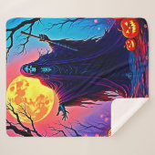 Spooky Moon Death's Call Design Sherpa Deken (Voorkant (horizontaal))