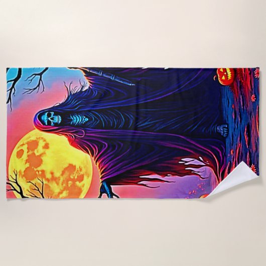 Spooky Moon Death's Call Design Strandlaken (Voorkant)