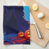 Spooky Moon Death's Call Design Theedoek (Quarter Fold)
