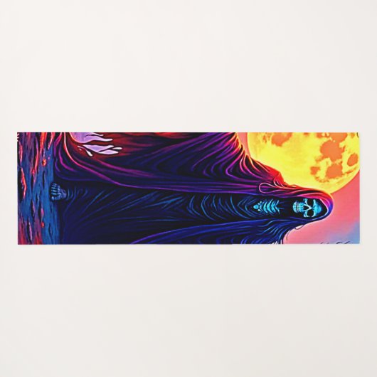 Spooky Moon Death's Call Design Yogamat (Achterkant (horizontaal))