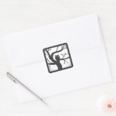 Spooky Moon en Uil Halloween Sticker (Envelop)